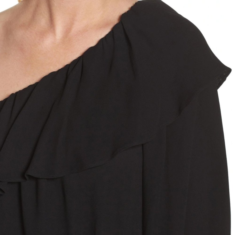 French Connection Evening Dew One-shoulder Dress In Black Size 2 71IXF - Picture 7 of 7